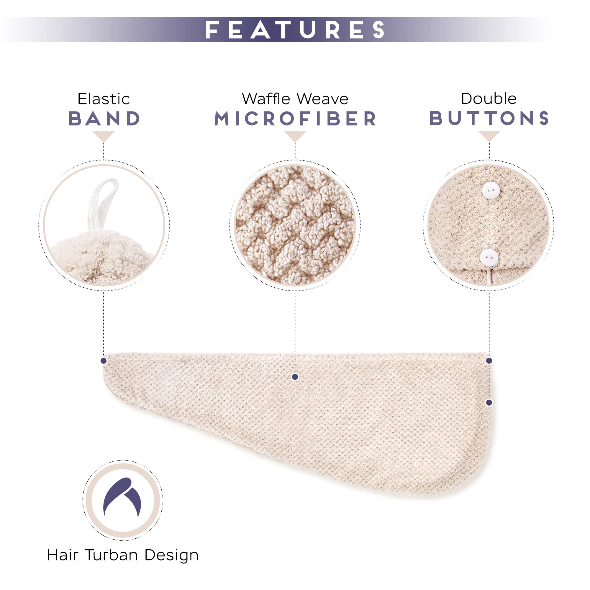 SimpleField: primer plano de microfibra absorbente; ayuda a reducir el frizz al secar.