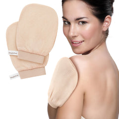 Guante exfoliante coreano SimpleField para cuerpo; conjunto de dos piezas para exfoliación suave.