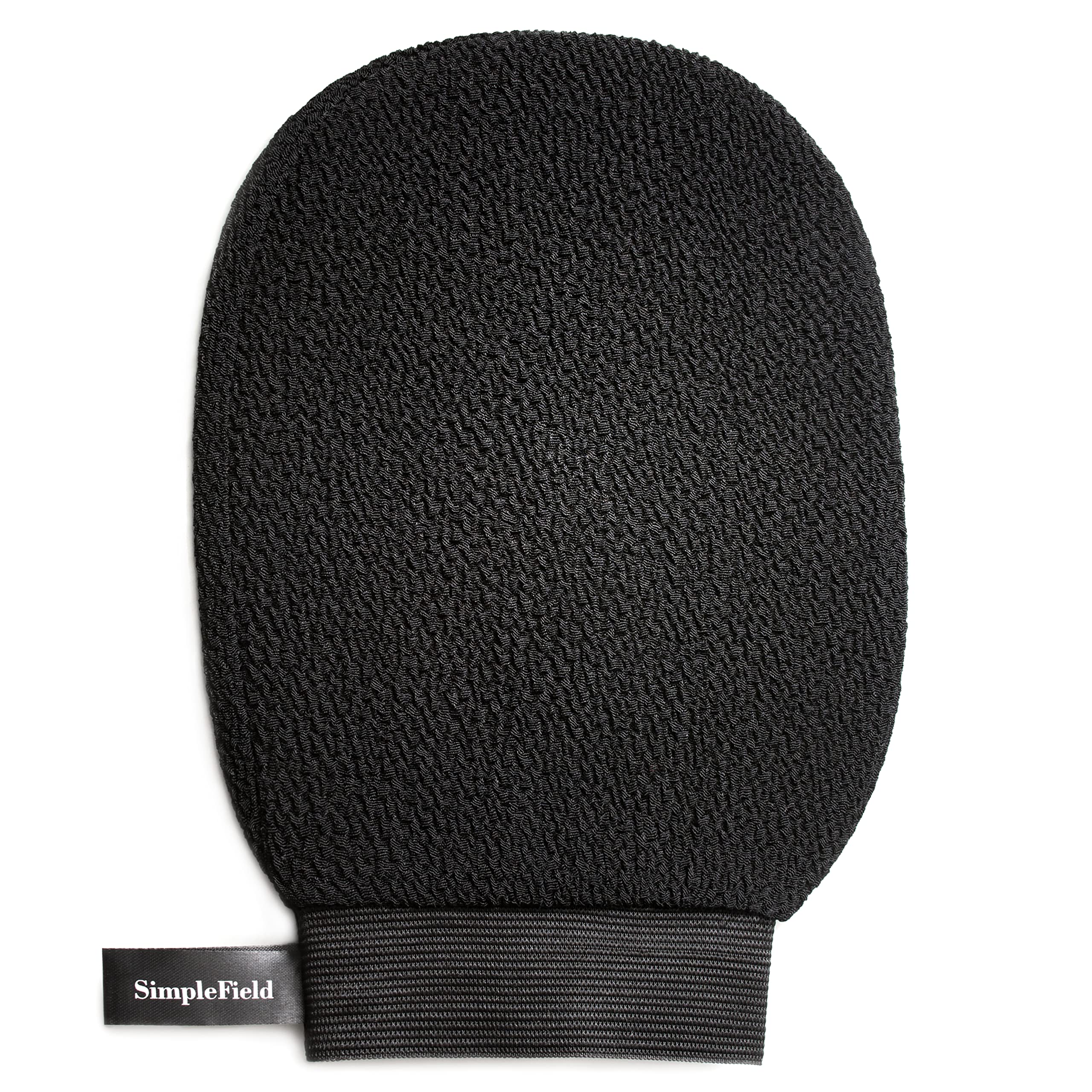 SimpleField exfoliating mitt removes dead skin for a smoother body surface.