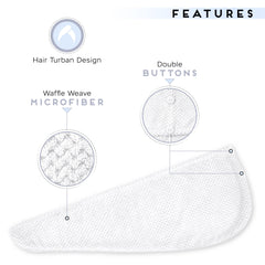 El turbante SimpleField para cabello ofrece ajuste cómodo tras la ducha.