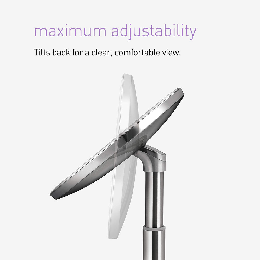 Simplehuman dual light settings daylight and candlelight checks.