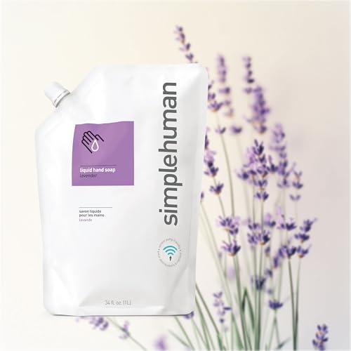 simplehuman lavender refill pouch back view with resealable design