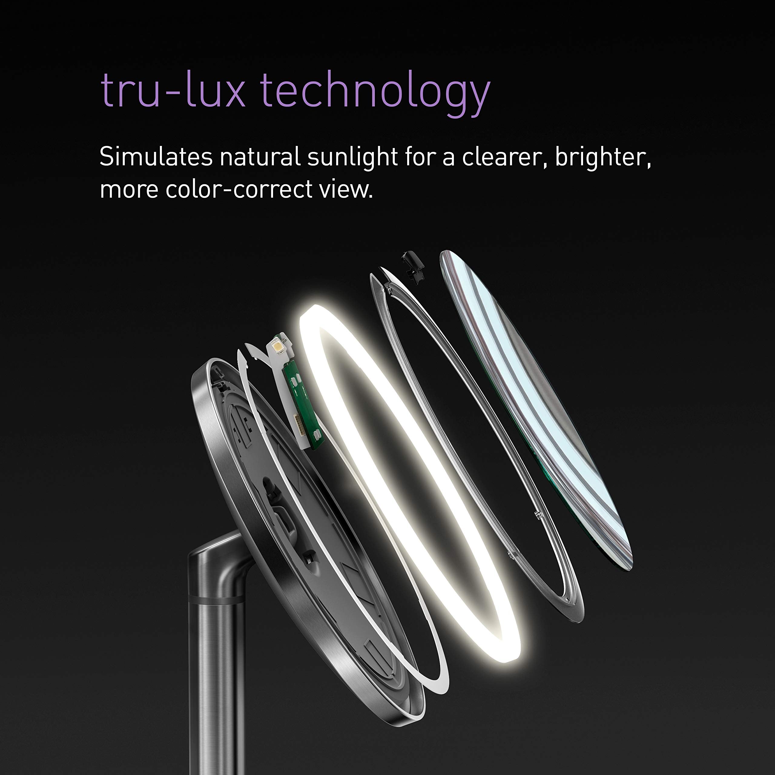 Simplehuman sensor on/off activates light as you approach.