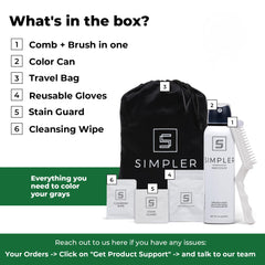 Simpler Hair Color Kit brush-application shows precise, mess-free color on beard.