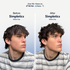 Simpletics Vanilla Hair Clay in hand for easy texture and volume.