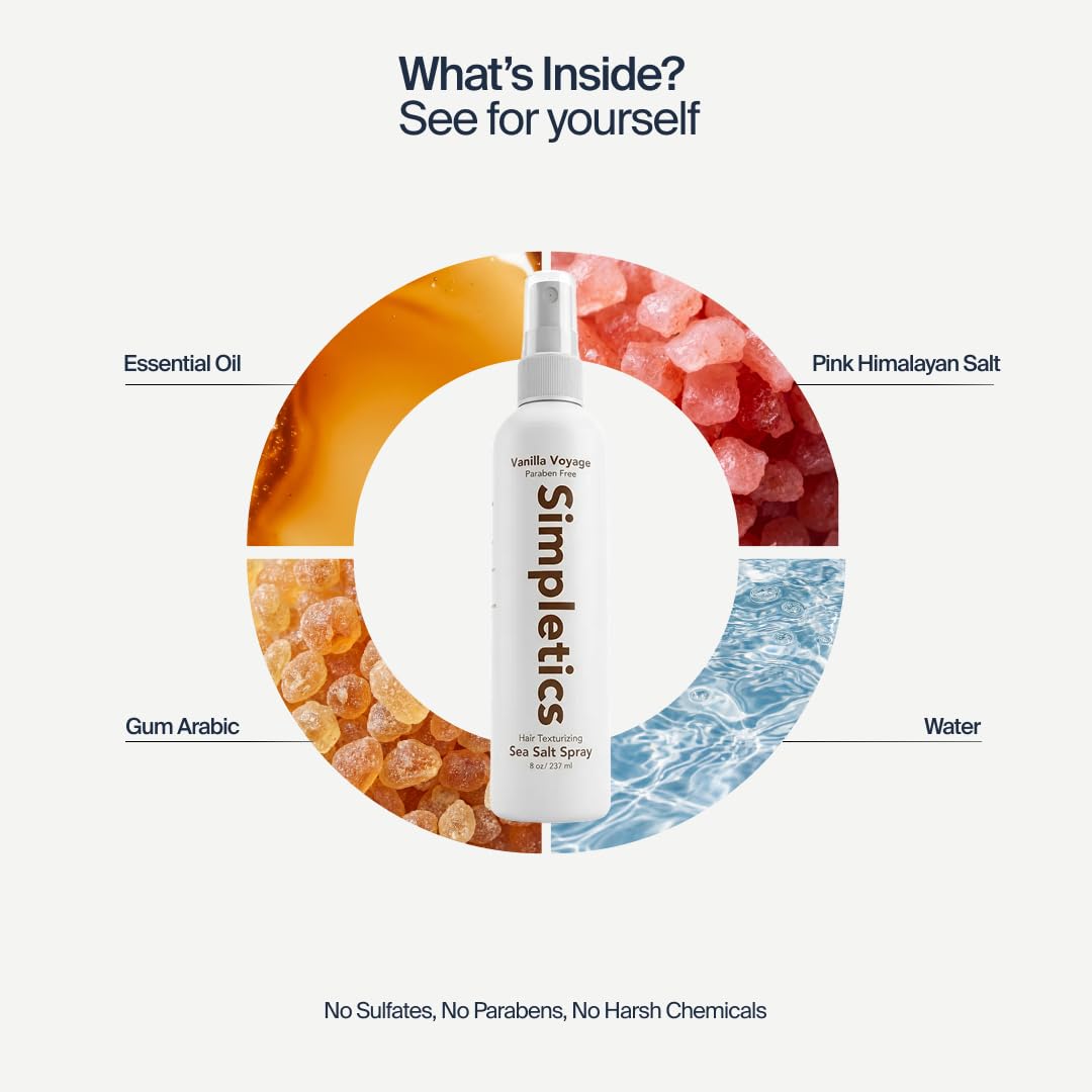 Simpletics Paraben-free Sea Salt Spray healthy everyday styling