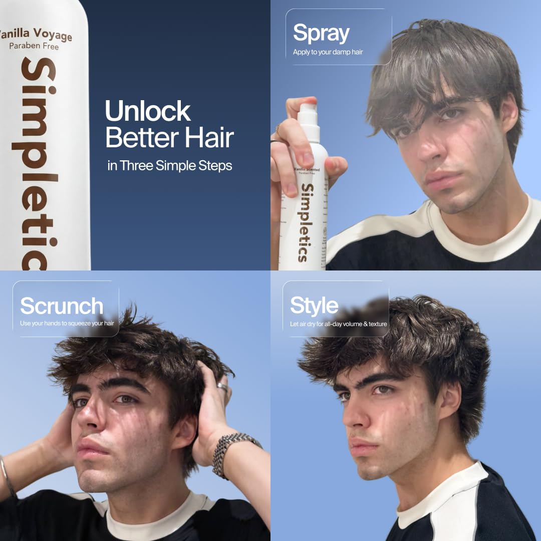 Simpletics Himalayan Sea Salt Hair Spray volume lift on hair