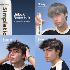 Simpletics Himalayan Sea Salt Hair Spray volume lift on hair