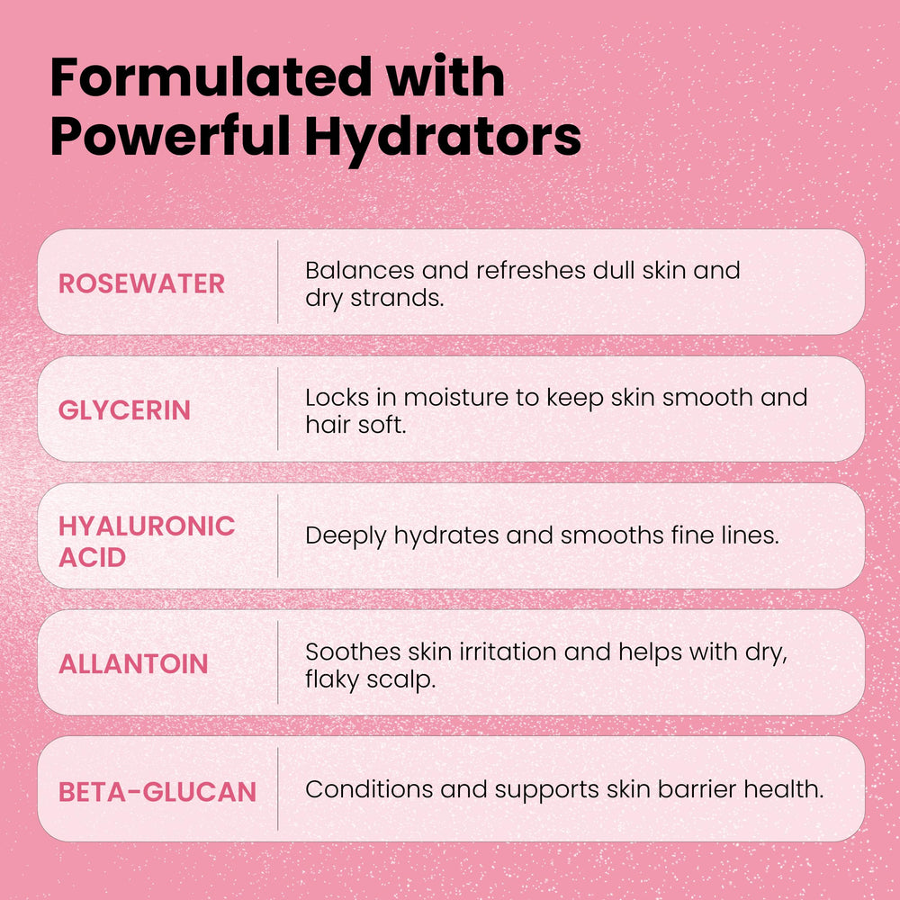 Envase de 120 ml de Simplified Skin Rosewater, formato cómodo para diario.