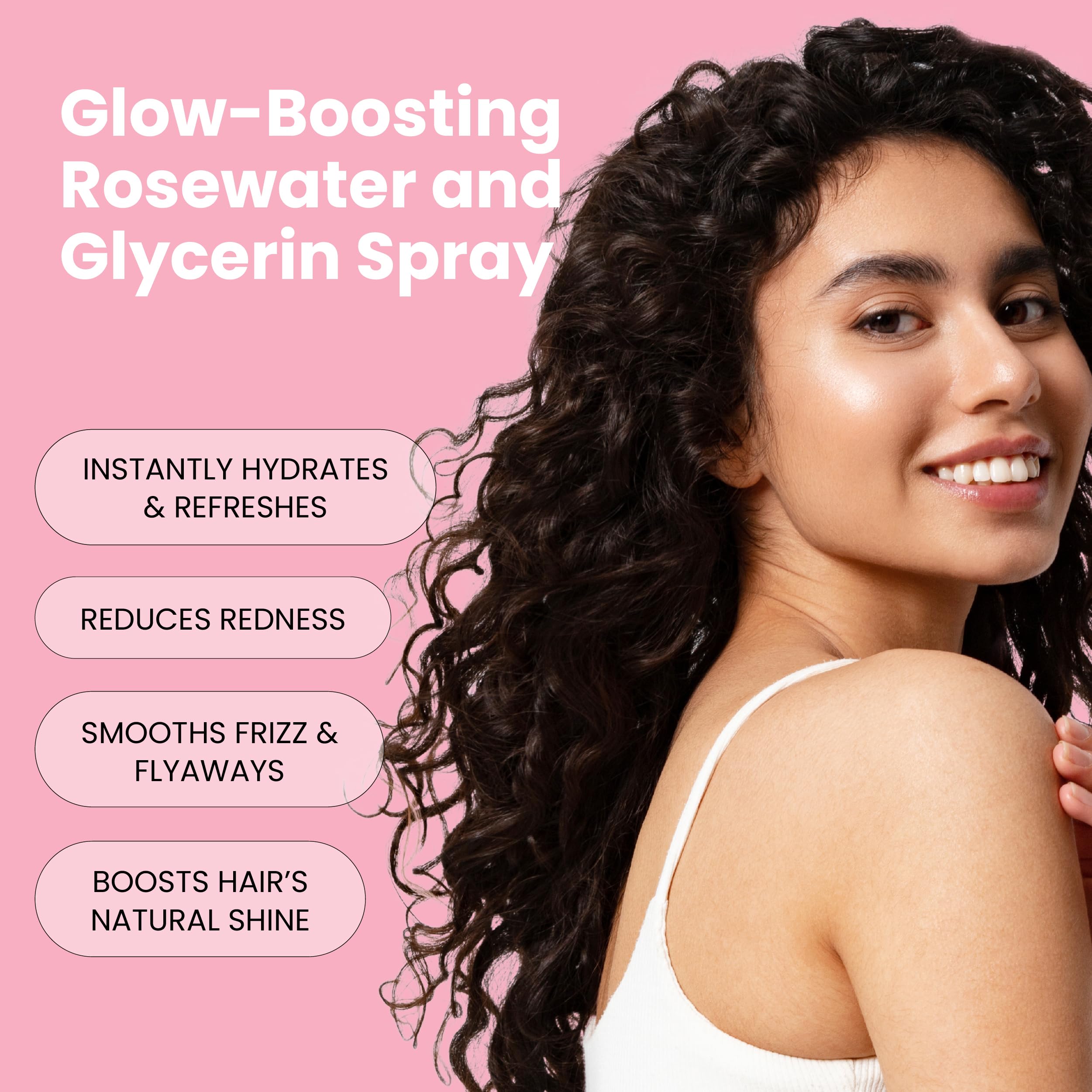 Textura ultrafina del Rosewater Spray, absorción rápida y ligera.