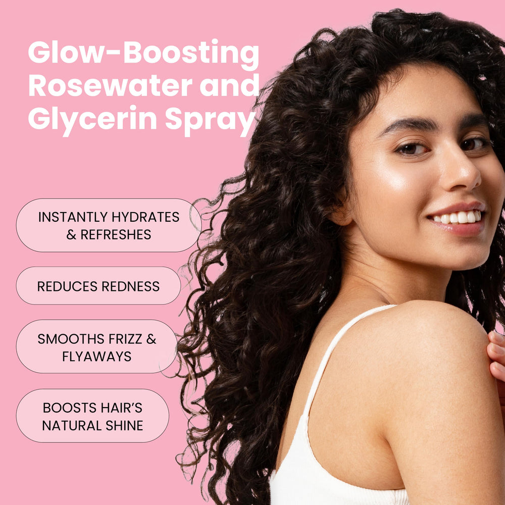 Textura ultrafina del Rosewater Spray, absorción rápida y ligera.