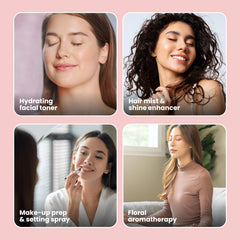 Spray para fijar maquillaje con agua de rosas, Simplified Skin, aroma suave.