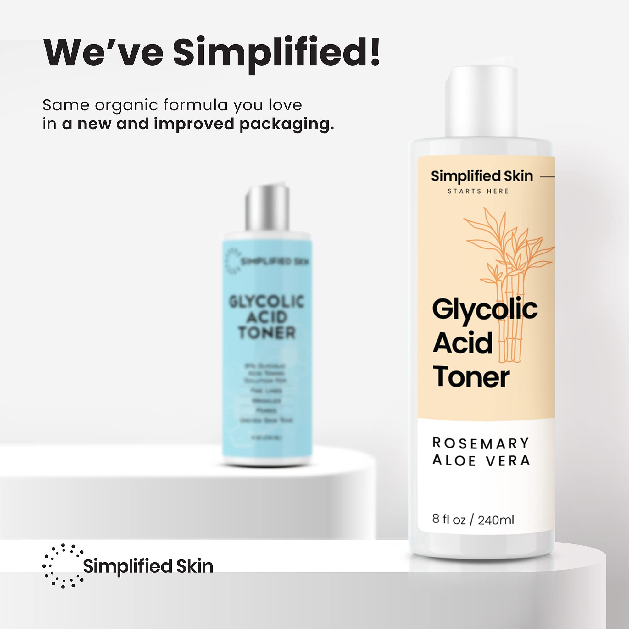 Exfoliación para cuerpo con Simplified Skin Tónico glicólico 8%.