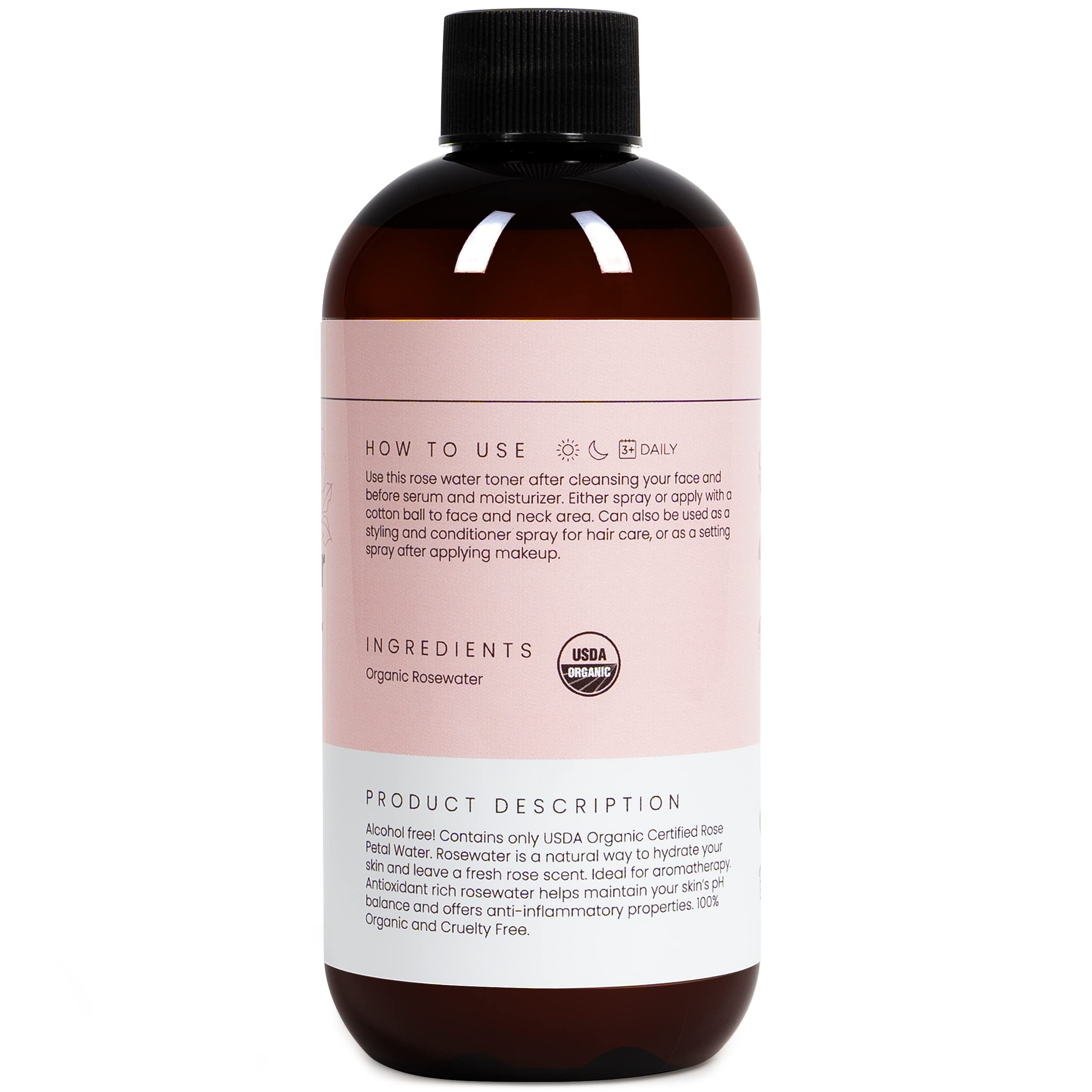 Simplified Skin rosewater spray applied to the face for soothing hydration.
