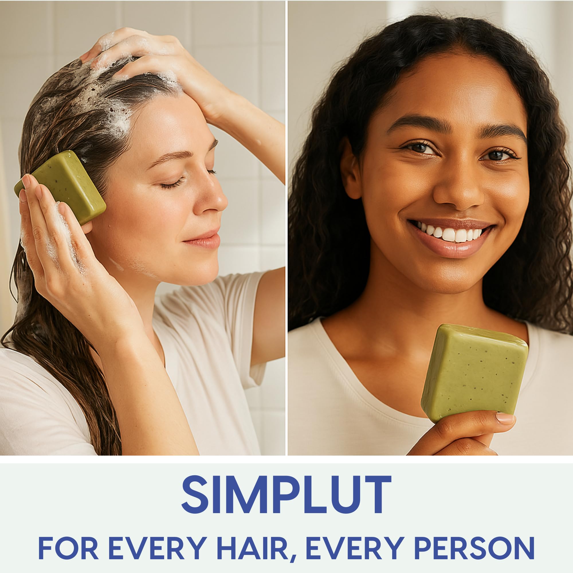 SIMPLUT champú sólido con keratina para cabello más fuerte y brillante.