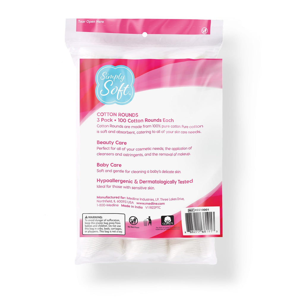 Simply Soft Cotton Rounds four-layer design balancing absorbency and a smooth outer surface