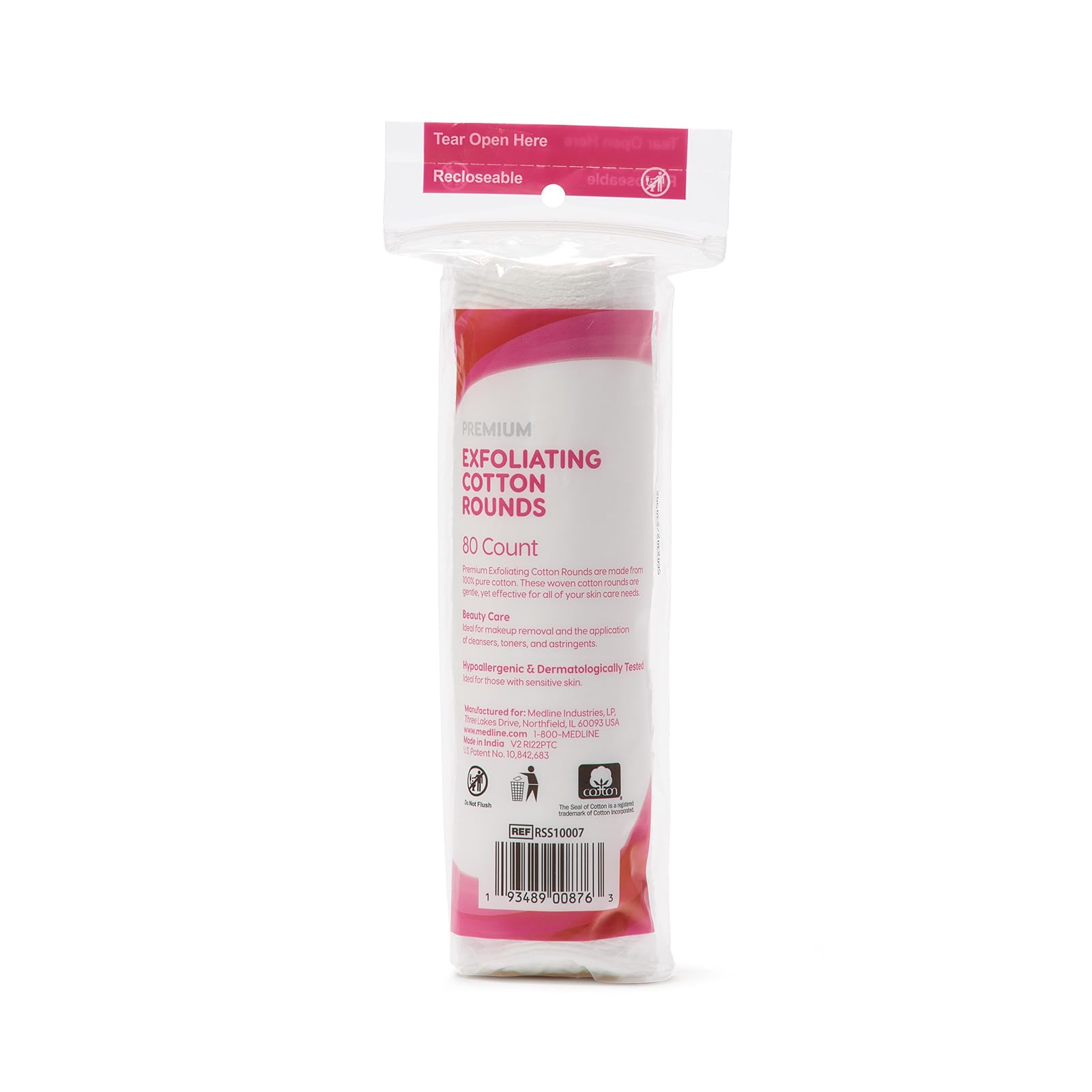 Simply Soft cotton rounds dermatologist-tested lint-free pads for safe daily use