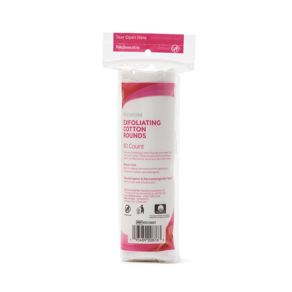 Simply Soft cotton rounds dermatologist-tested lint-free pads for safe daily use