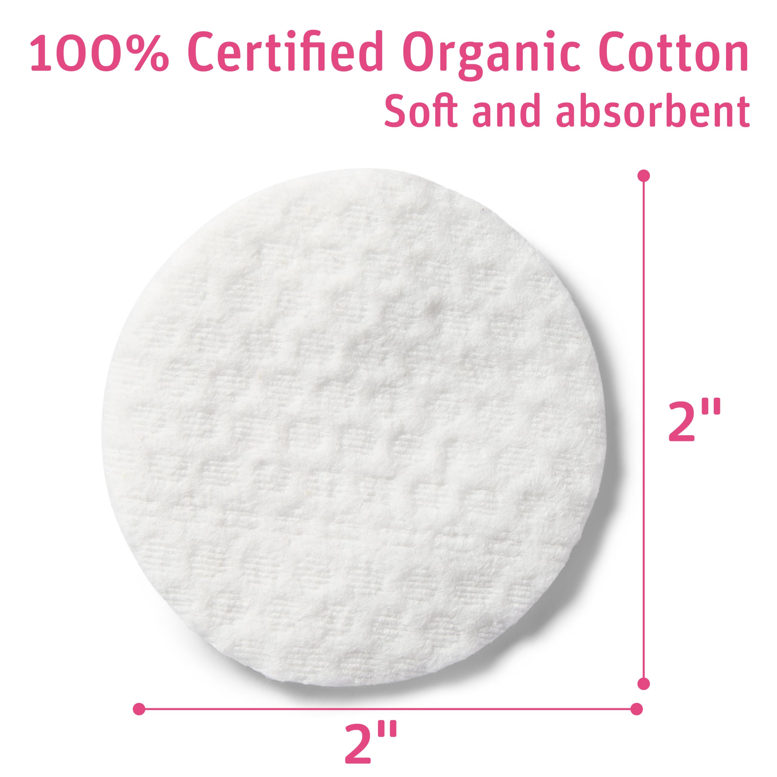 Simply Soft organic cotton rounds soft texture ideal for gentle skincare.