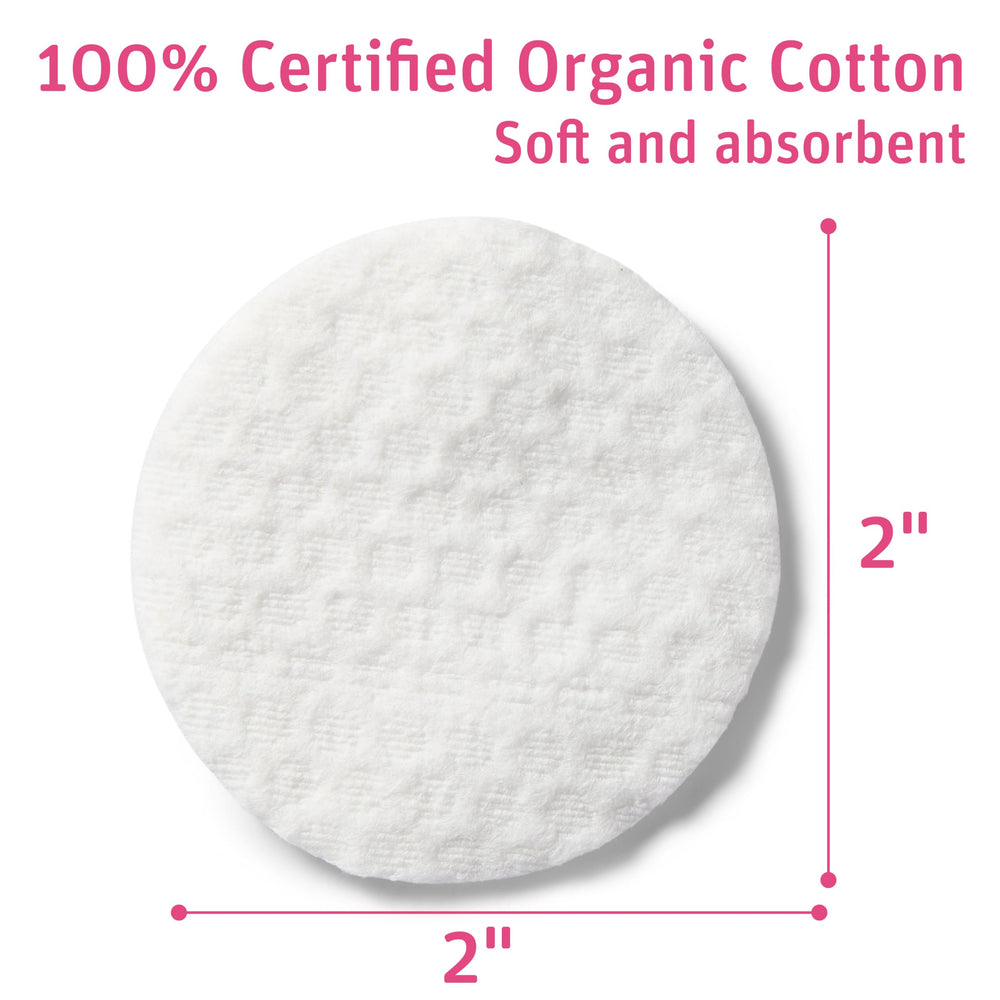 Simply Soft organic cotton rounds soft texture ideal for gentle skincare.