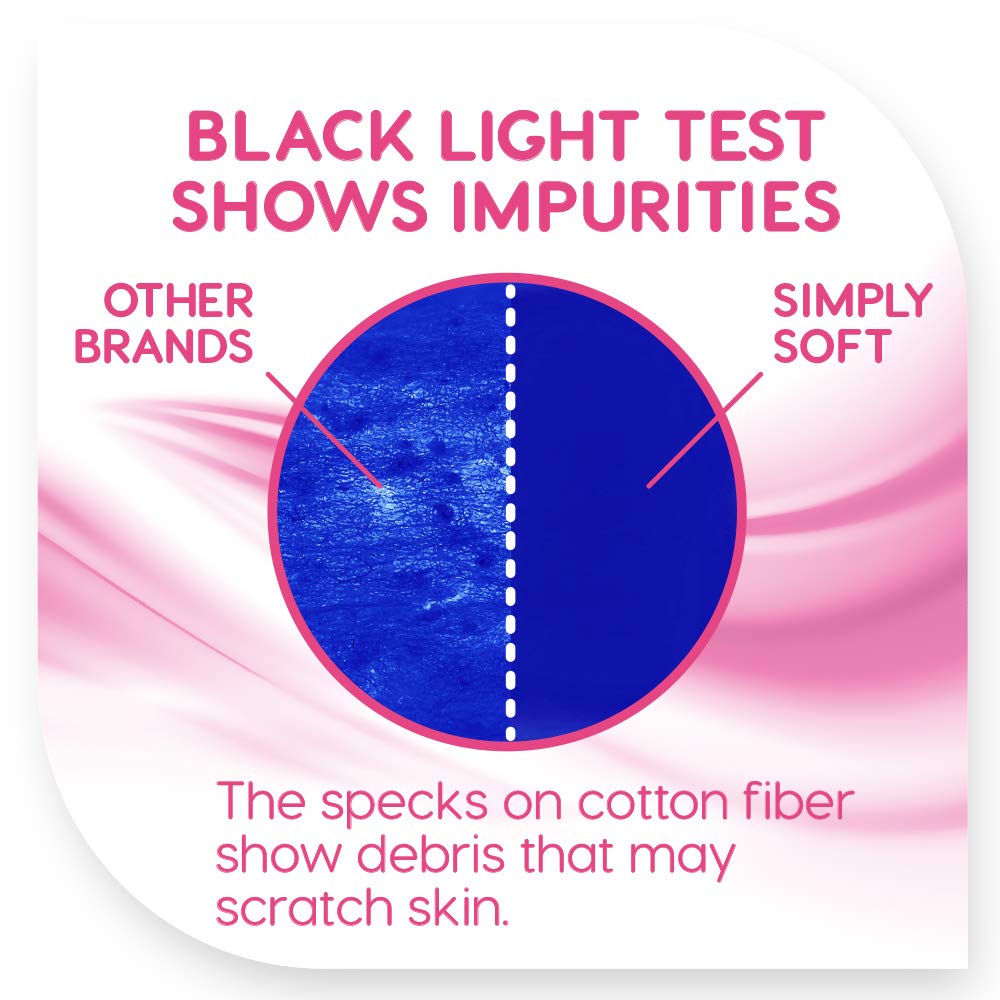 Simply Soft cotton balls absorbent enable even product application and light cleansing.