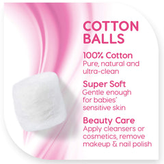 Simply Soft premium cotton balls soft-texture offer plush feel for delicate facial care.