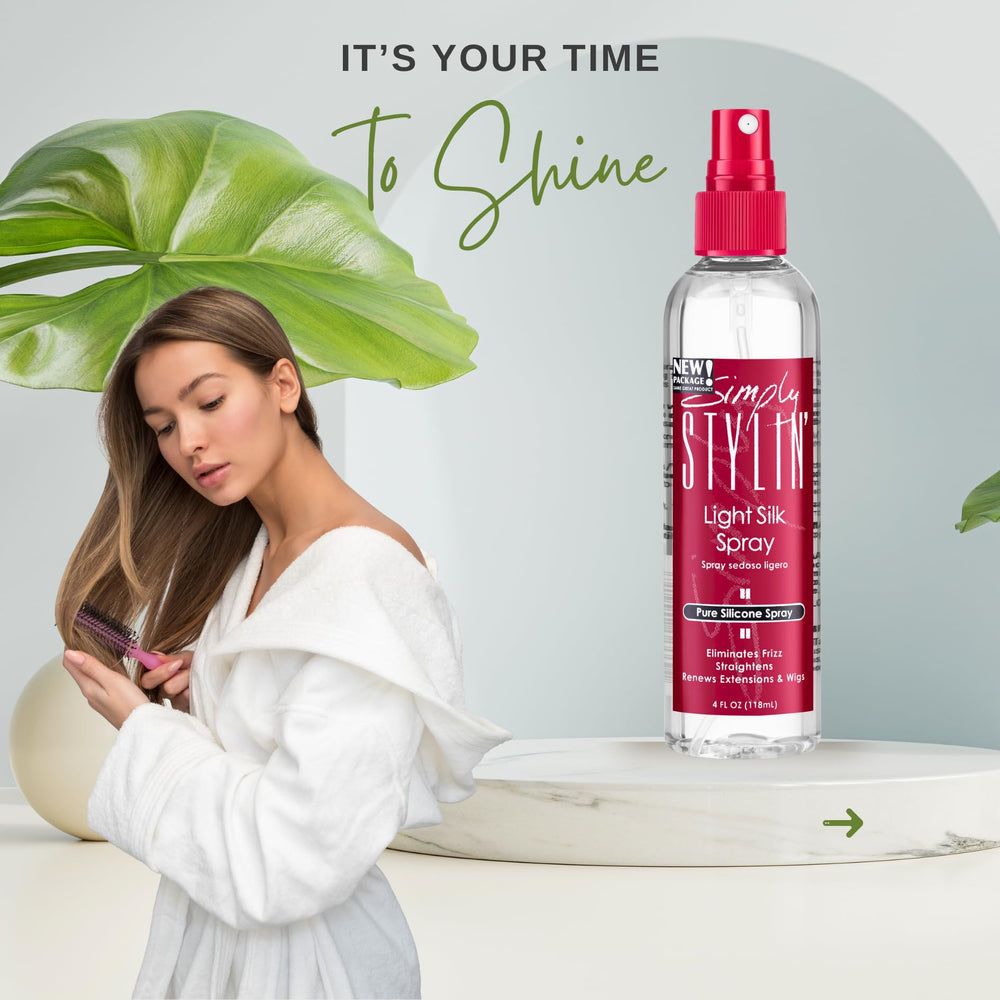 Protección térmica anti-frizz de Simply Stylin', minimiza el daño por calor.