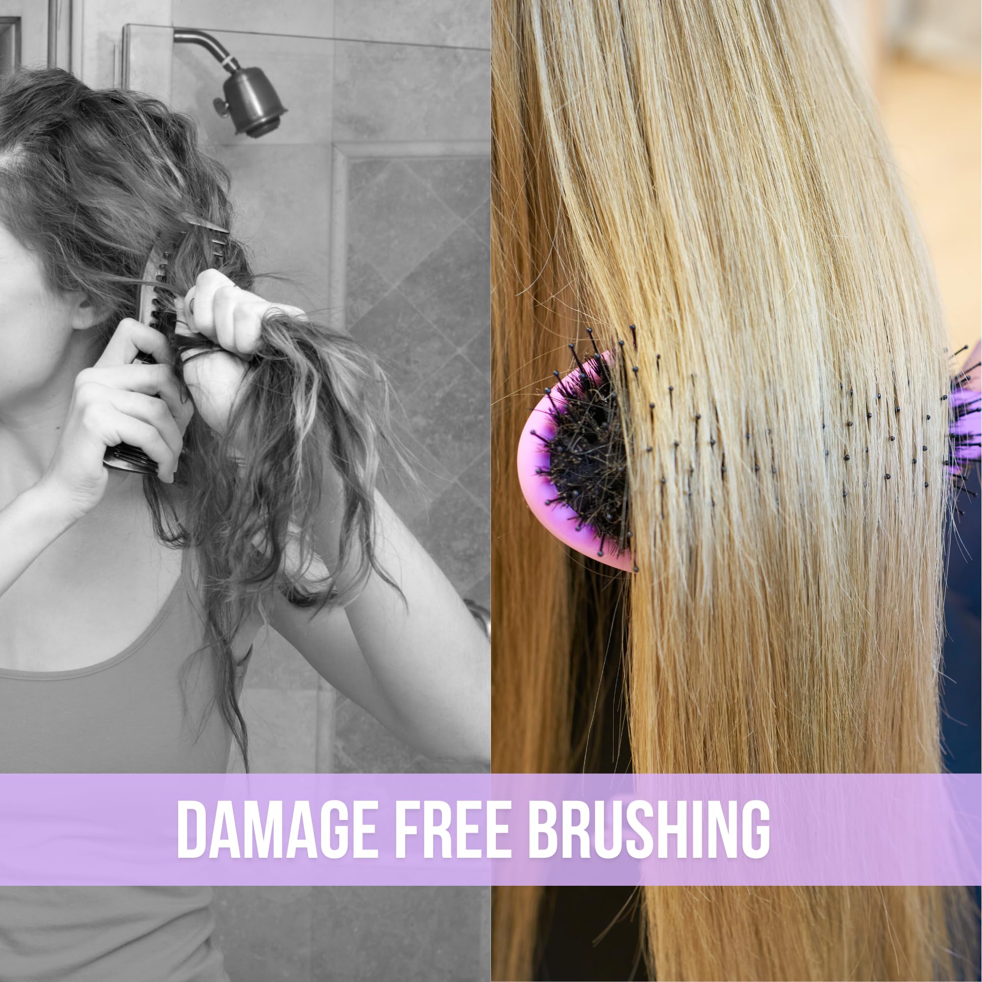 SimplyHair anti-static brush works on extensions for tangle-free styling