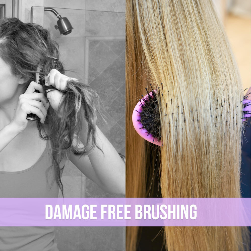 SimplyHair anti-static brush works on extensions for tangle-free styling
