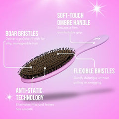 SimplyHair soft boar bristles add shine while reducing resistance