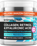 SimplyVital Anti-Aging Face Moisturizer with Retinol, Collagen & Hyaluronic Acid – Made in USA, 1.7 fl oz