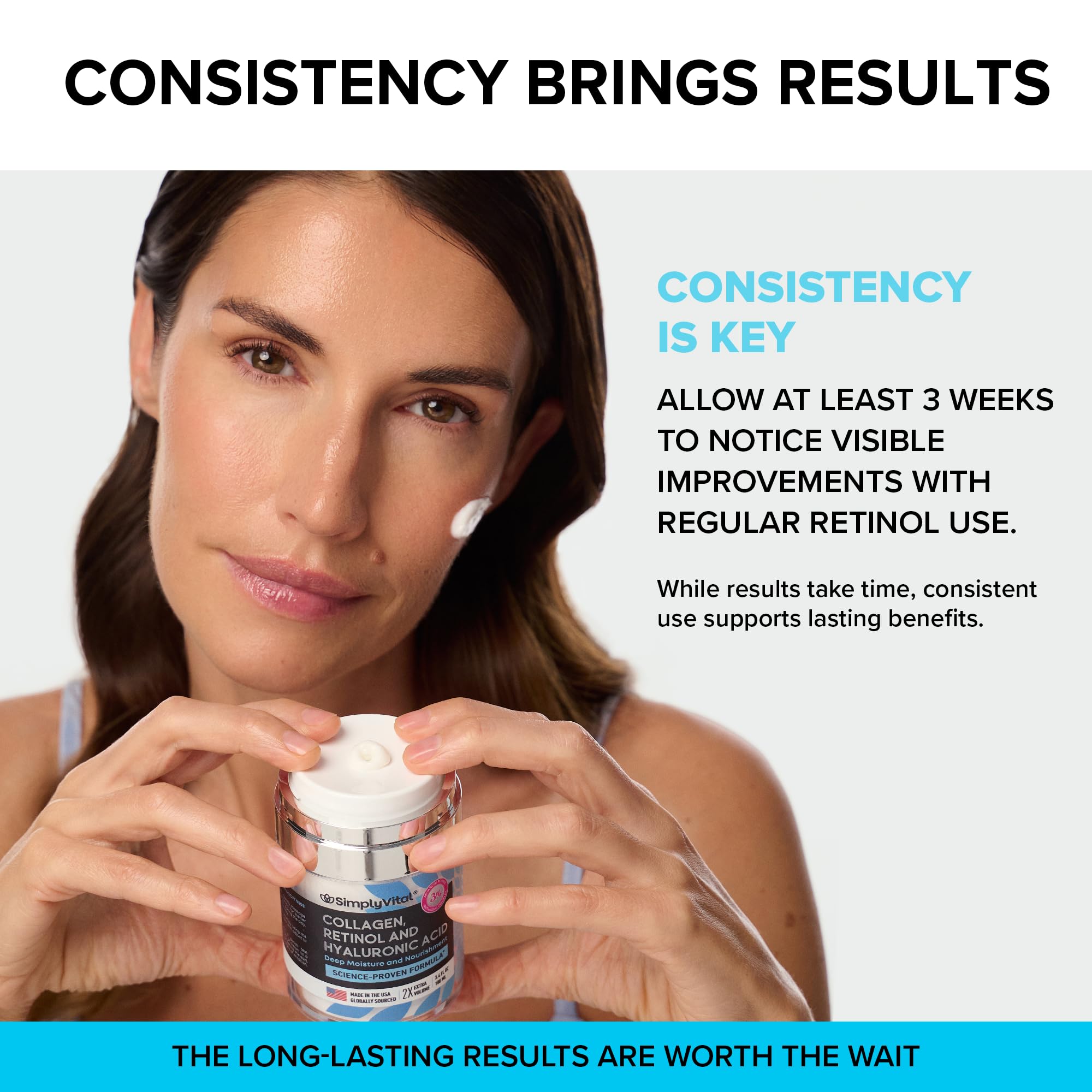SimplyVital creamy texture application feels lightweight and absorbent.