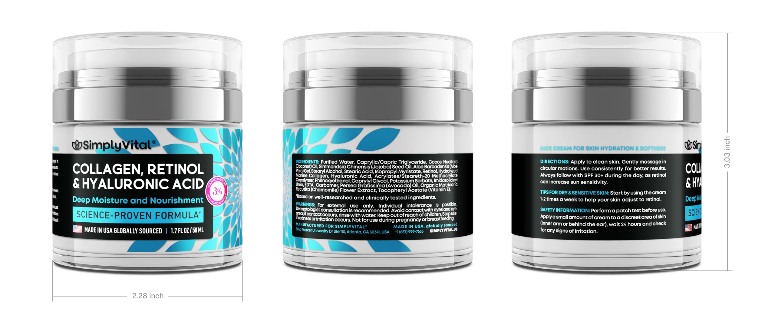 SimplyVital nighttime routine jar conveys gentle, restorative care overnight.