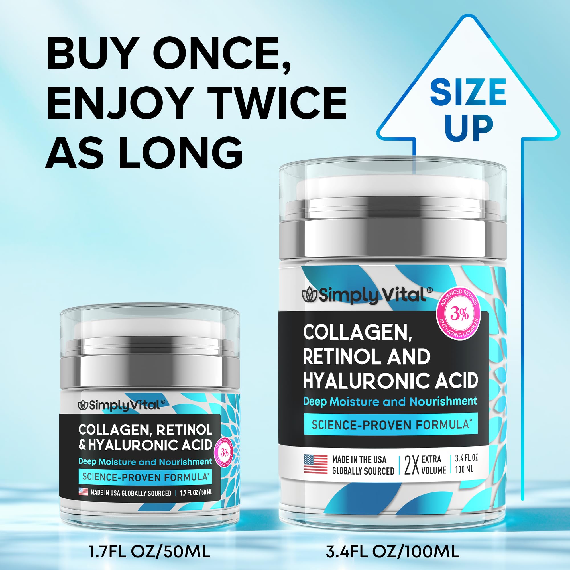 SimplyVital retinol collagen hyaluronic acid cream swatch for firming.