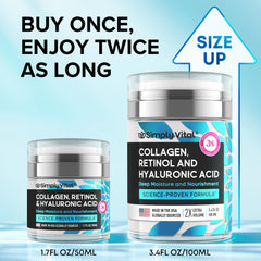 SimplyVital retinol collagen hyaluronic acid cream swatch for firming.