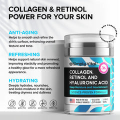 SimplyVital USA-made skincare packaging highlights quality and safety.