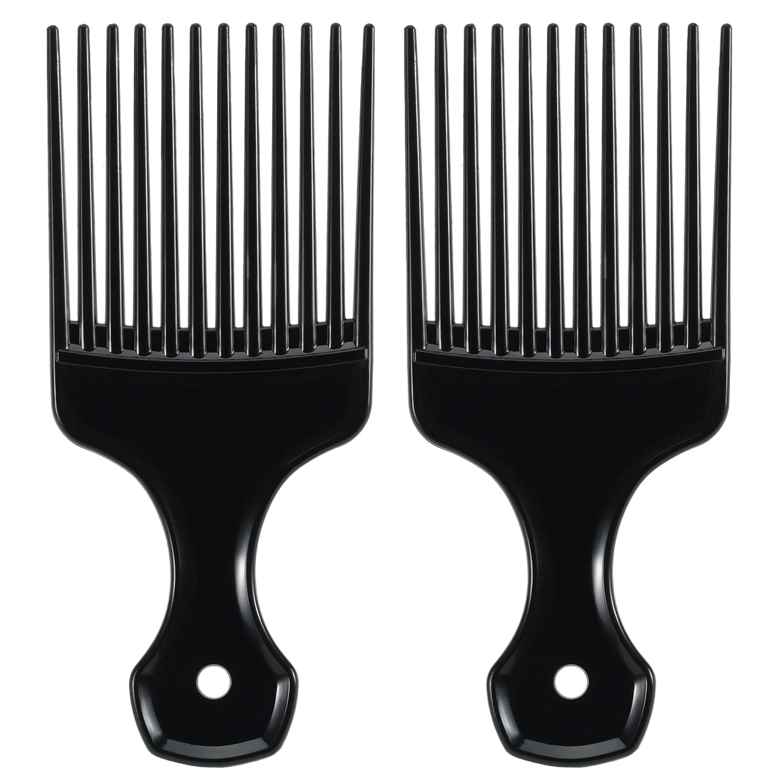 SIMPOR 2pcs hair pick with wide teeth for gentle detangling and lift