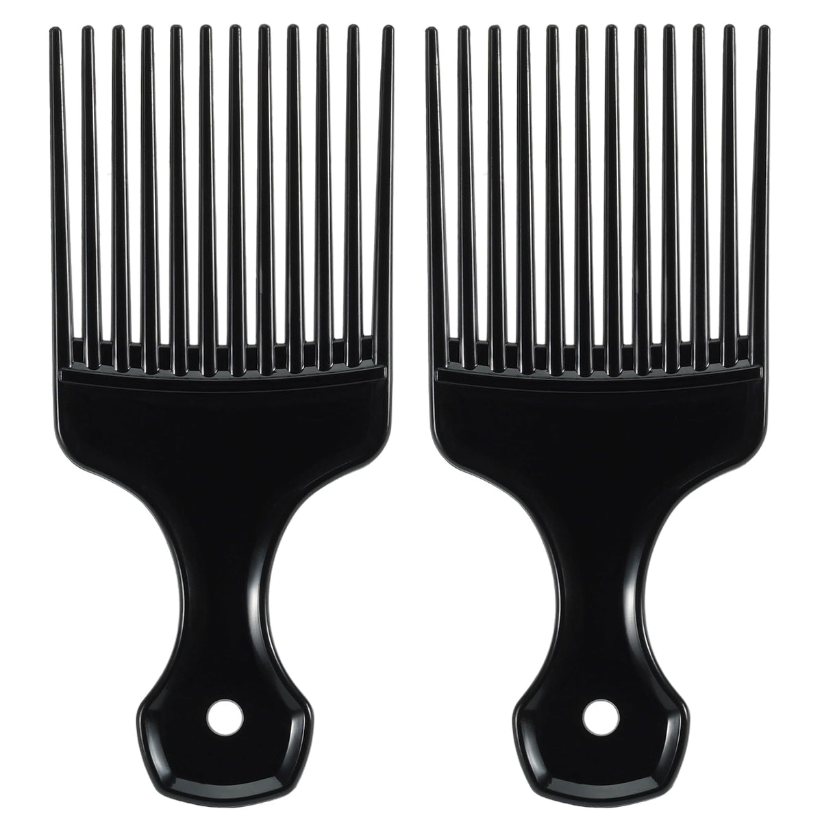 SIMPOR 2pcs hair pick with wide teeth for gentle detangling and lift