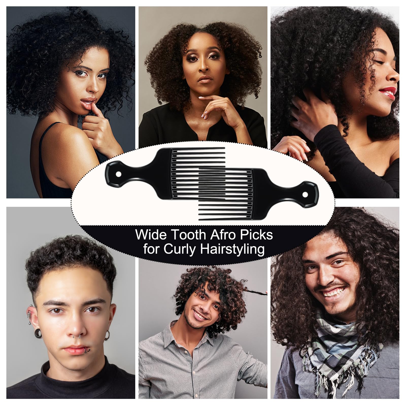 SIMPOR wide-tooth design glides through thick curls without snagging