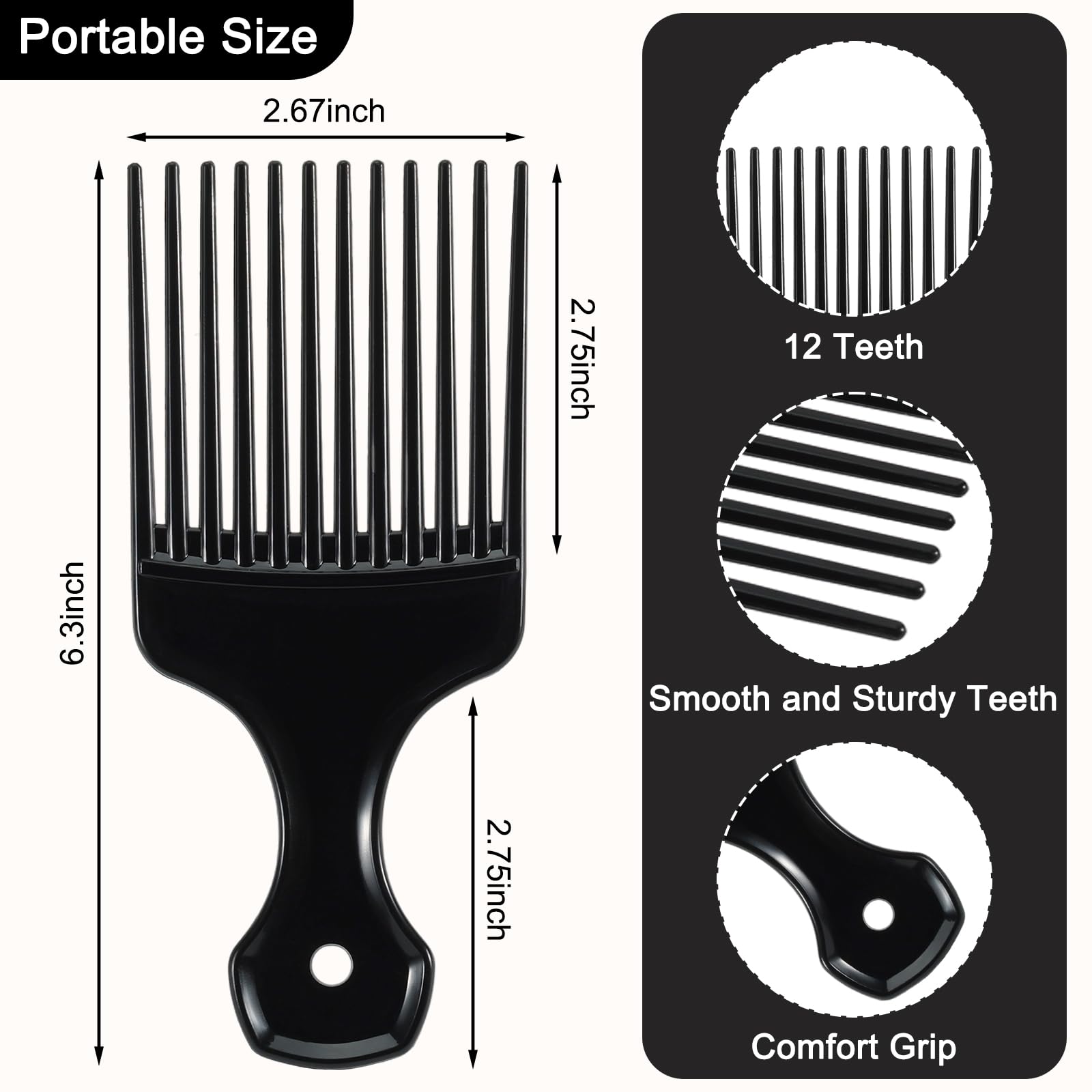 SIMPOR compact hair pick for on-the-go styling