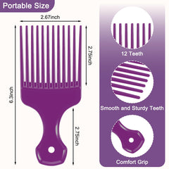 SIMPOR hair pick black front view for quick styling and volume