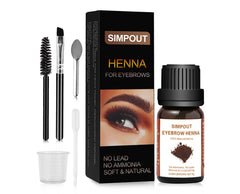 Simpout henna hair powder in dark brown for natural color development.