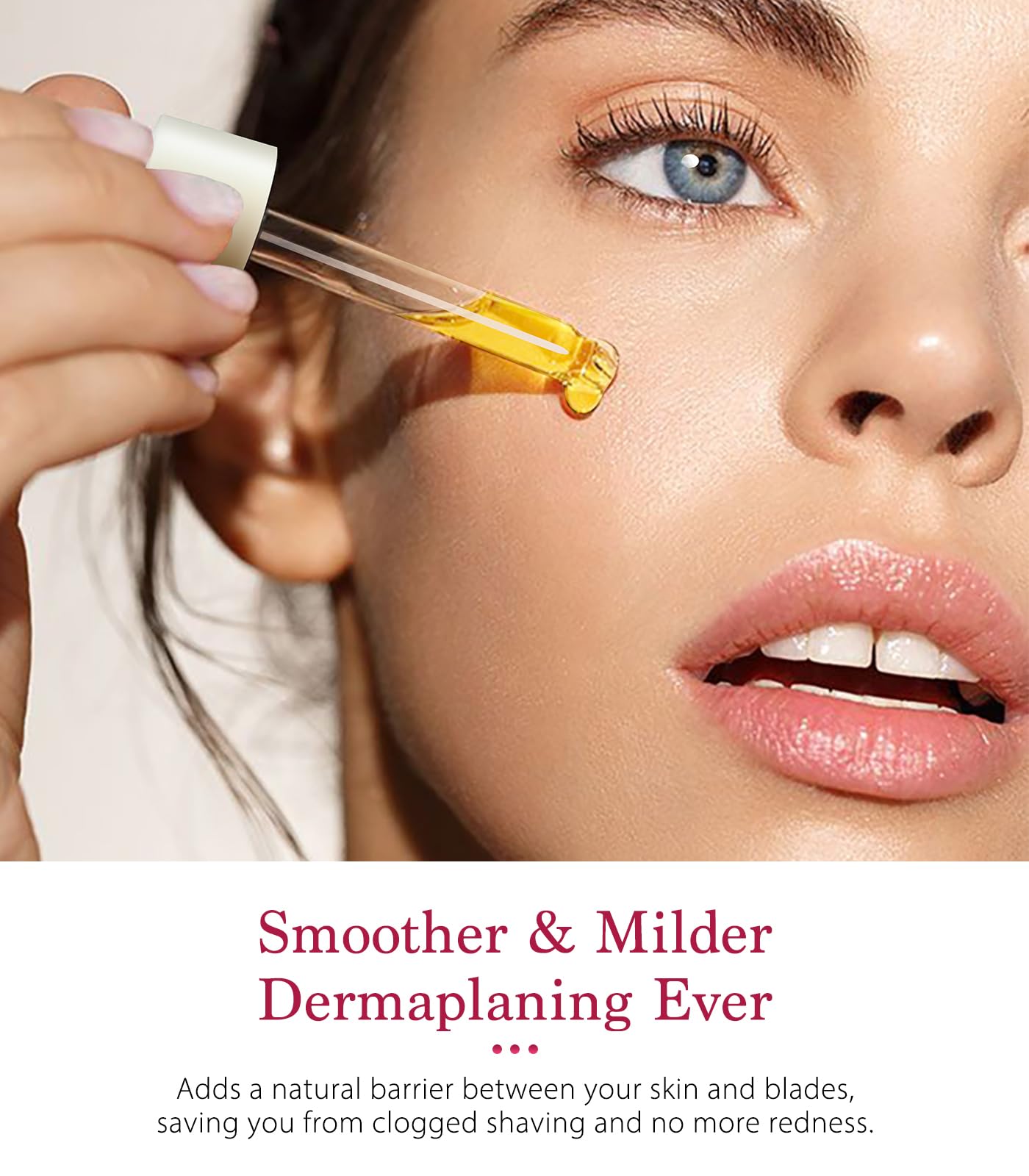 SINAHET Dermaplaning Oil, textura sedosa para la piel del rostro, cuida tras exfoliar.