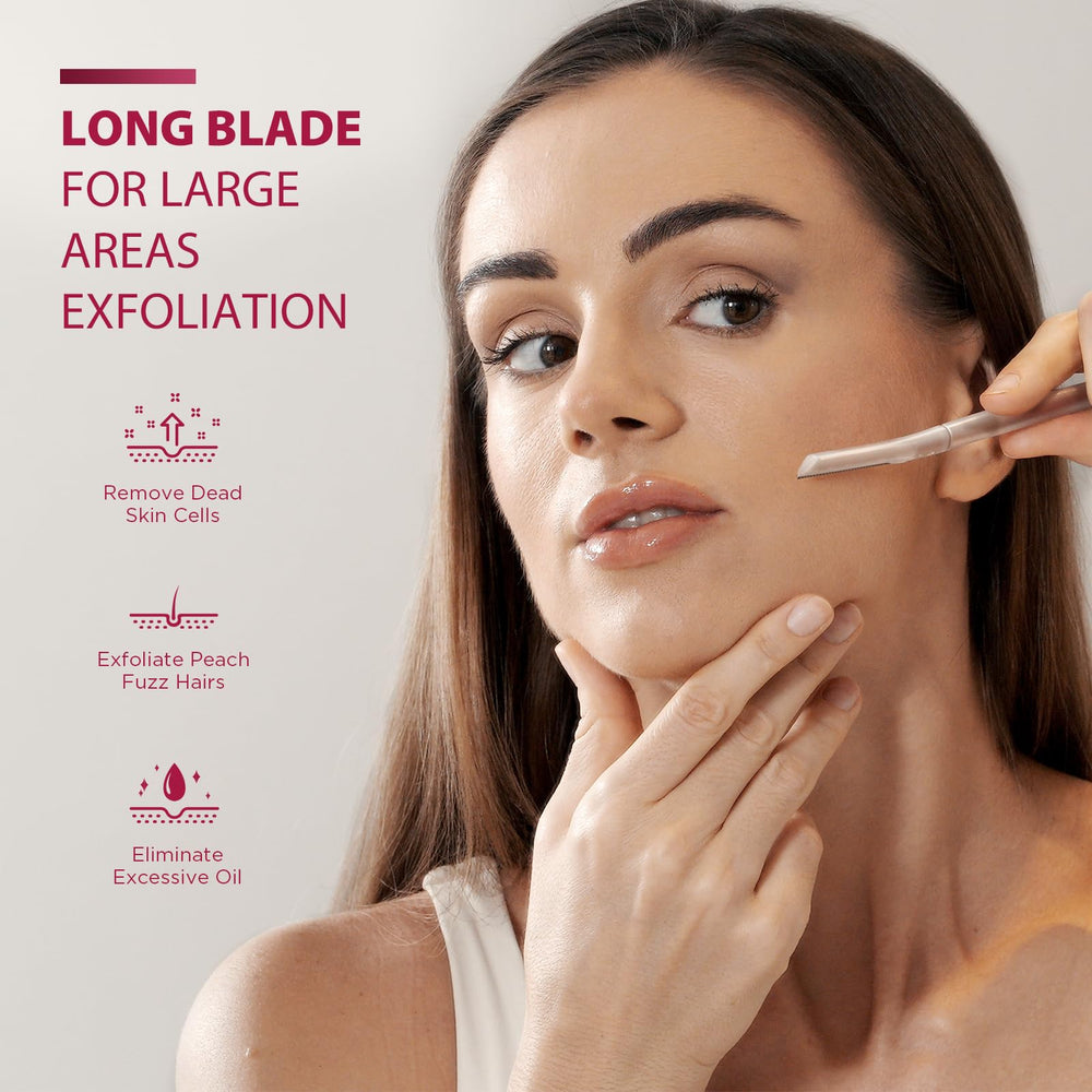 SINAHET Dermaplane Razor peach fuzz removal for refined texture.