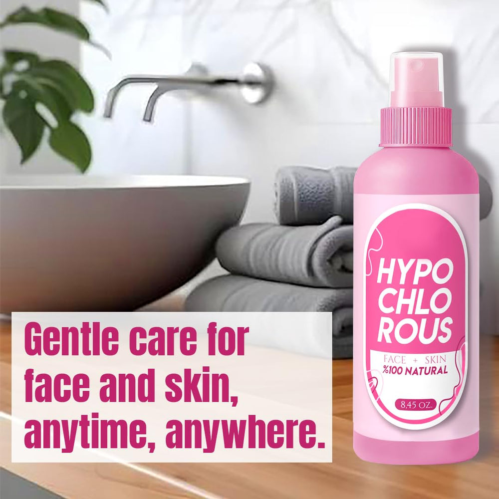GÜLLÜOGLU HOCl Spray: niebla suave sobre la cara para limpieza ligera.