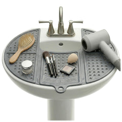 Sink Topper folds over the sink, protecting surfaces from hot tools up to 480°F.