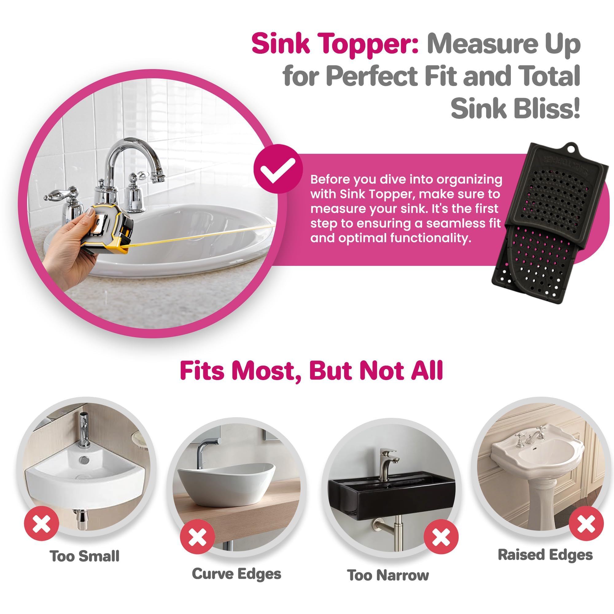 Sink Topper small-space solution adds shelf and protection.