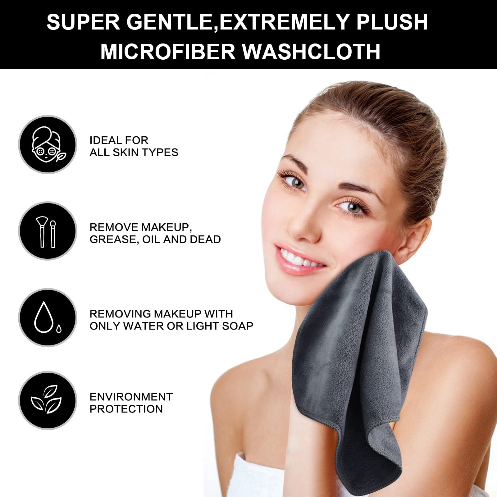 Sinland microfibra suave para exfoliar ligeramente y dejar piel suave.