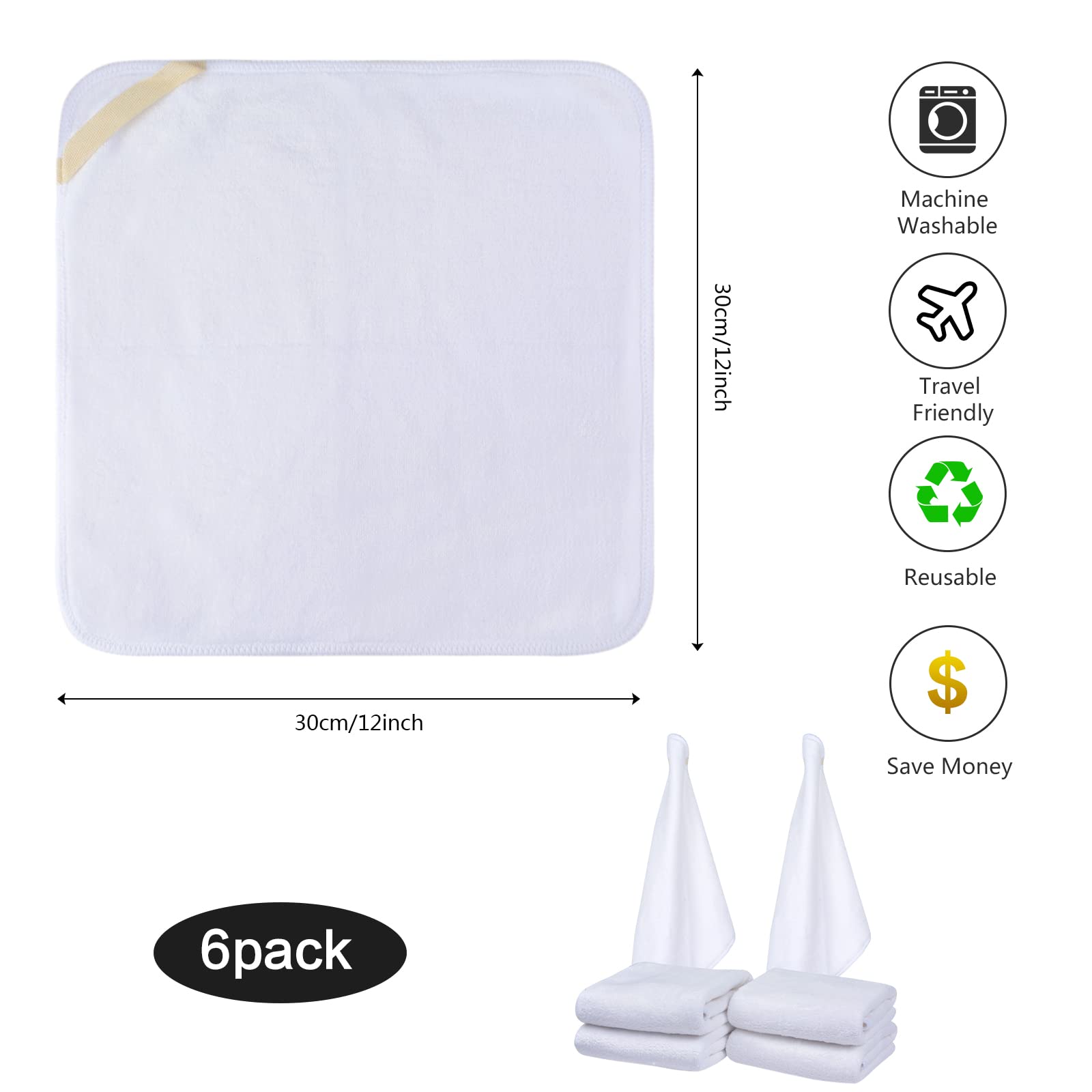 SINLAND toallas microfibra facial para piel sensible, suave y delicada.