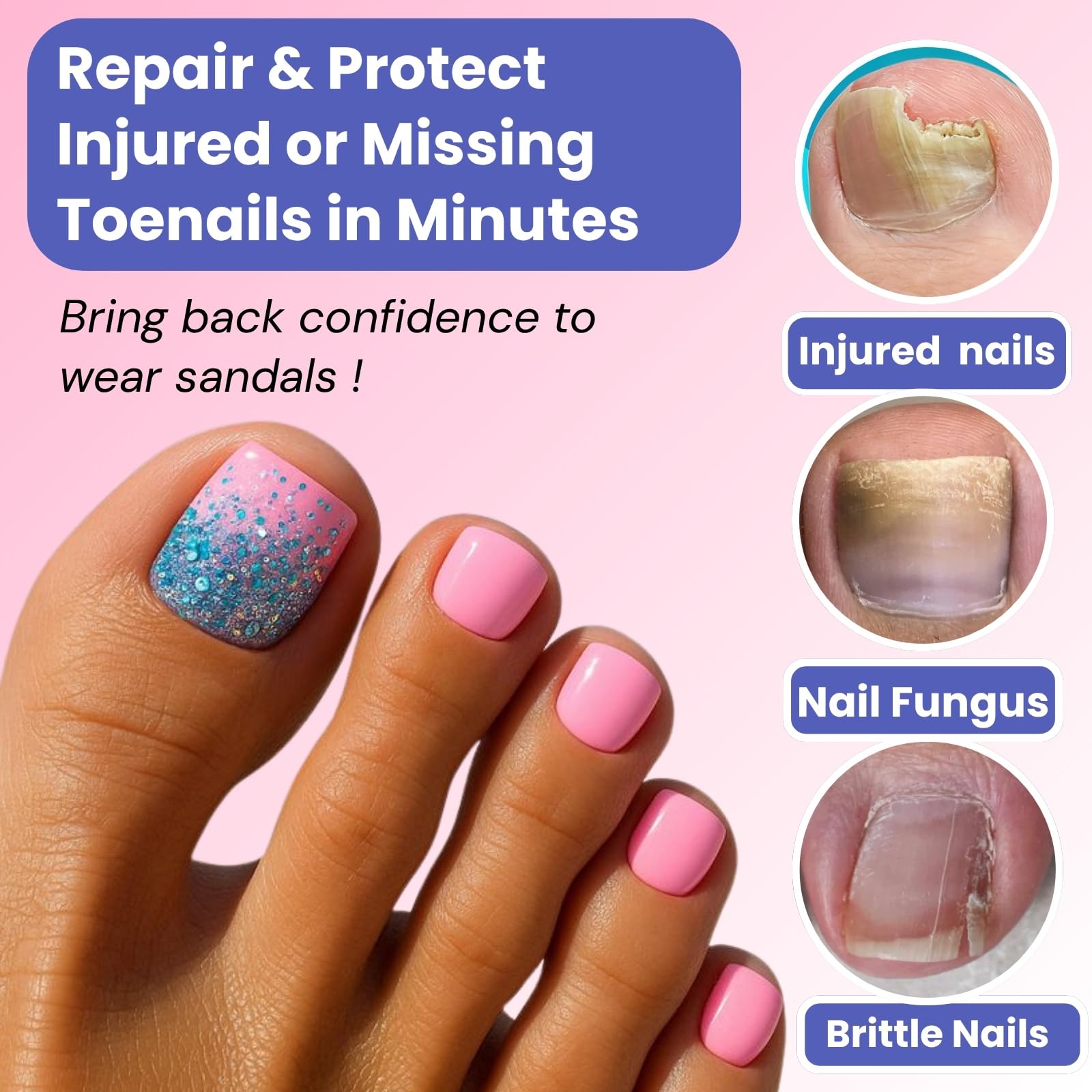 SINOKAME 16-size set fits wide to narrow nails for comfortable extensions.